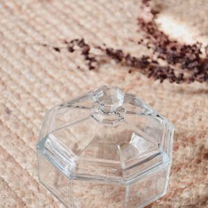 Bonbonnière - sucrier en verre blanc