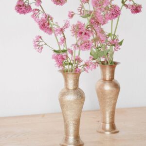 Duo de vases en laiton ciselé