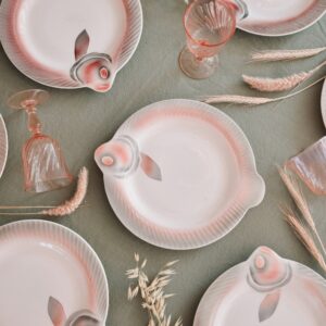 Assiettes poissons Digoin & Sarreguemines