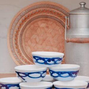 10 mini bols en bleu de cobalt