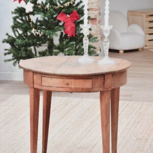 Table d’appoint ronde en bois brut